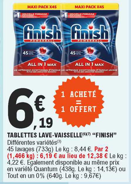 Tablettes Lave-vaisselle "finish"