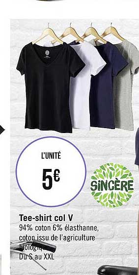 tee-shirt col v sincère