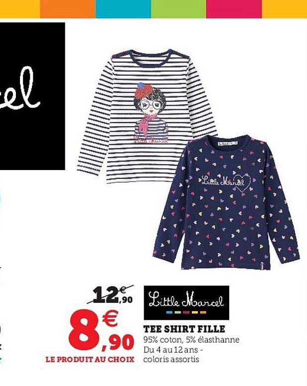 tee-shirt fille little marcel