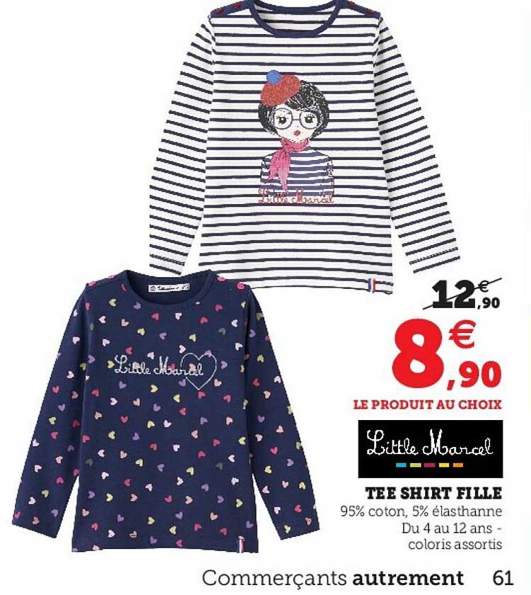 tee-shirt fille little marcel