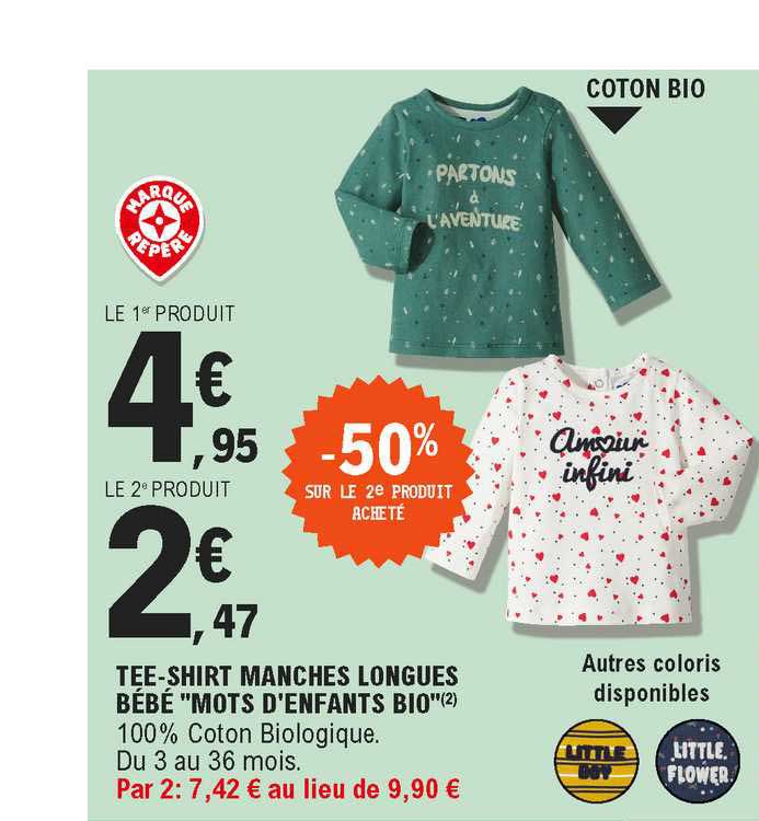 tee-shirt manches longues bébé "mots d'enfant bio"