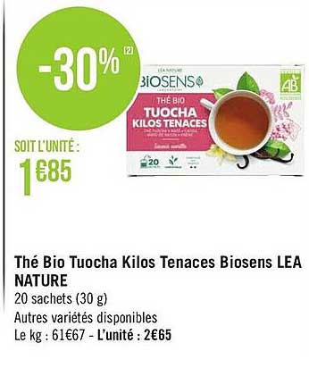 thé bio tuocha kilos tenaces biosens léa nature