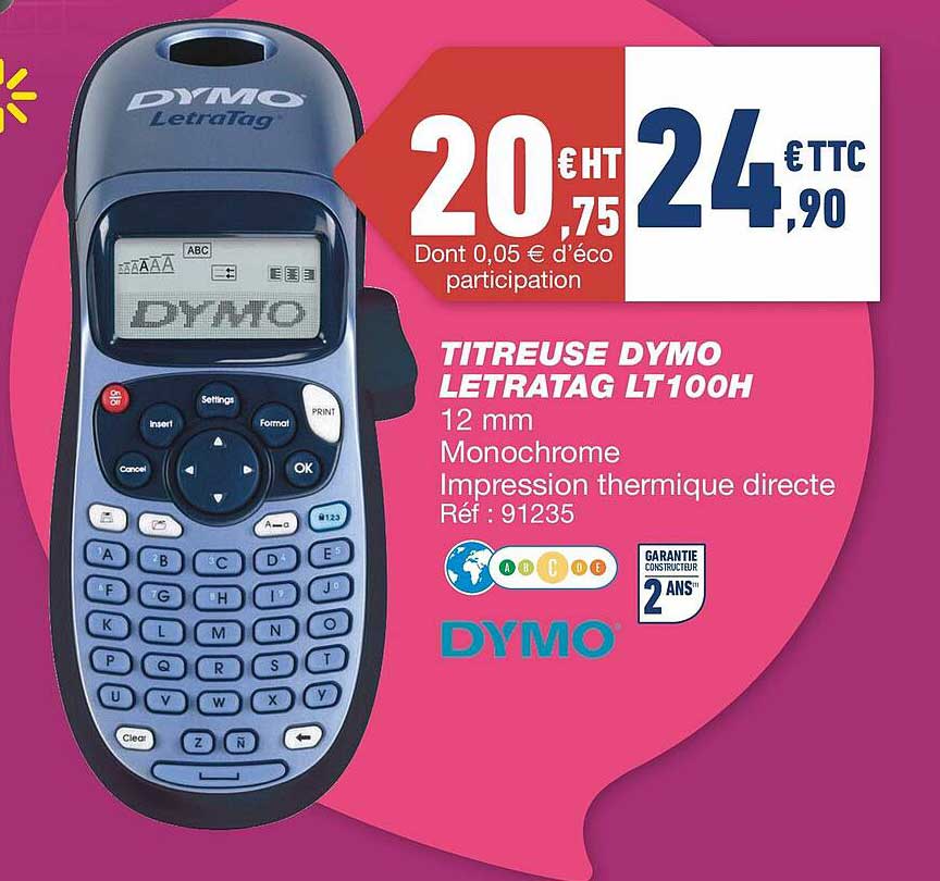 titreuse dymo letratag lt 100h