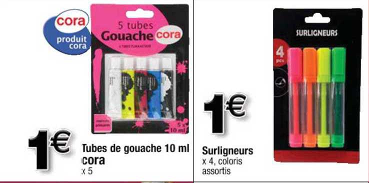 Tubes De Gouache 10 Ml Cora, Surligneurs