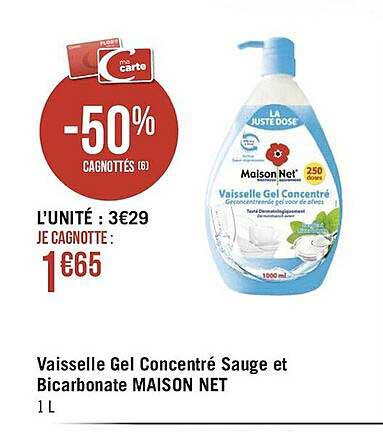vaisselle gel concentré sauge et bicarbonate maison net