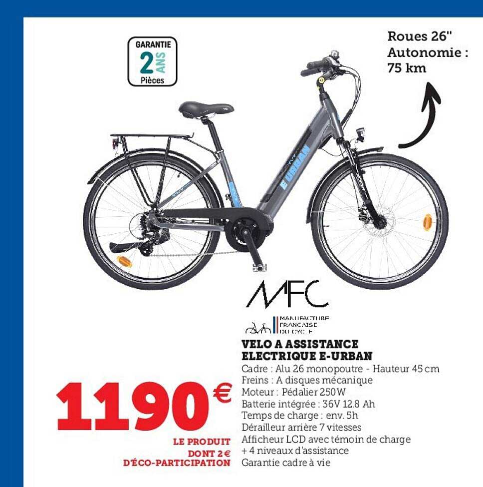 vélo à assistance électrique e-urban mfc