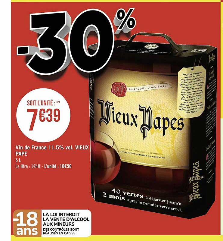 vin de france 11.5% vol. vieux papes