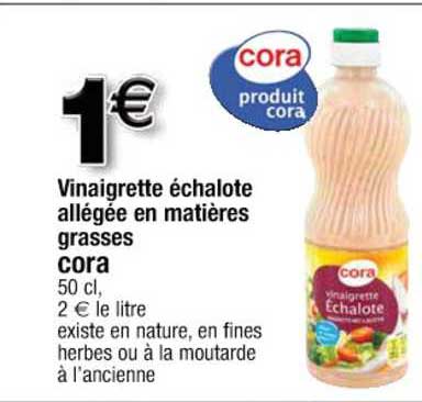 vinaigrette échalote allégée en matières grasses cora
