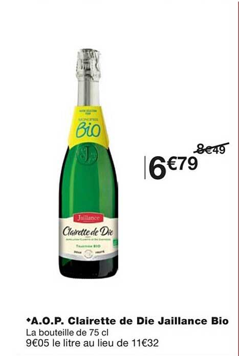 a.o.p. clairette de die jaillance bio