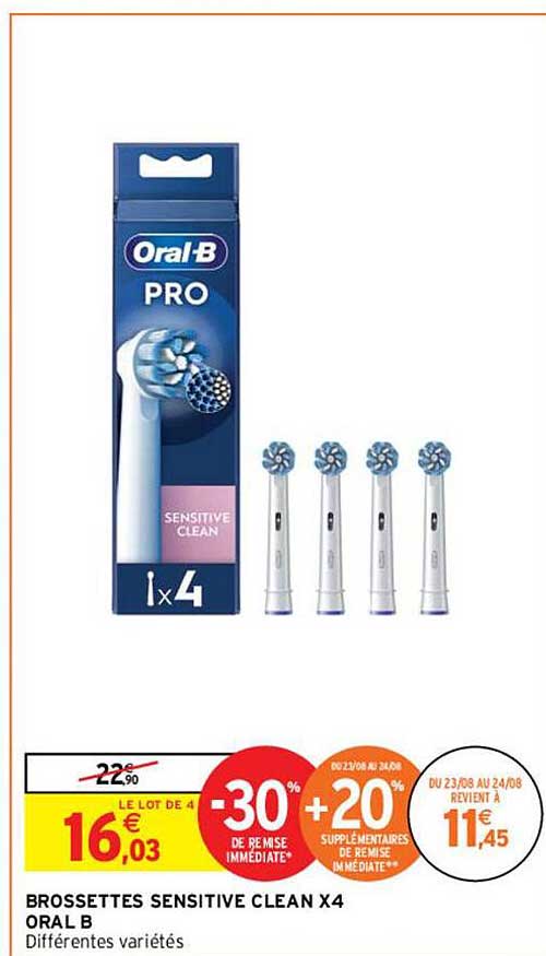 brossettes sensitive clean x4 oral b