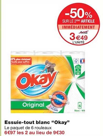 essuie-tout blanc "okay"