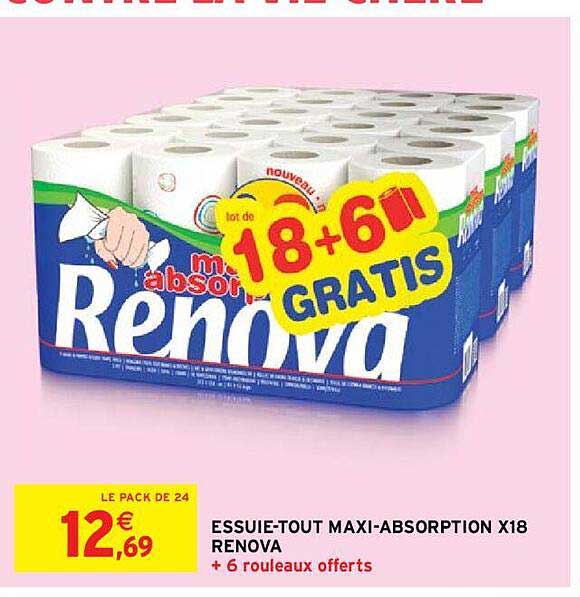 essuie-tout maxi-absorption x18 renova