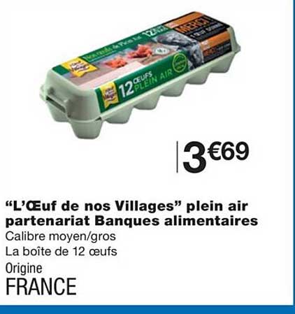 "l'œuf de nos villages" plein air partenariat banques alimentaires