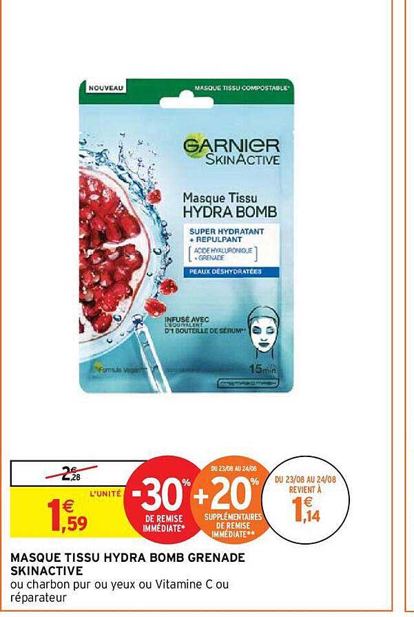 masque tissu hydra bomb grenade skinactive