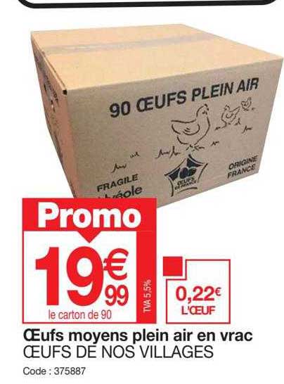 œufs moyens plein air en vrac œufs de nos villages