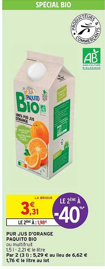 Pur Jus D'orange Paquito Bio