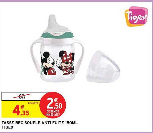 tasse bec souple anti fuite 150 ml tigex