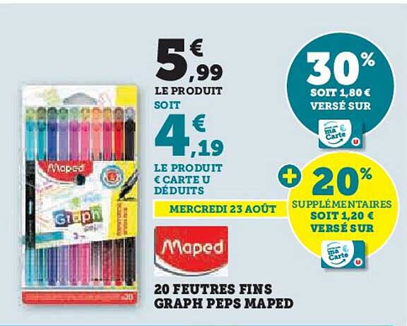 20 feutres fins graph peps maped