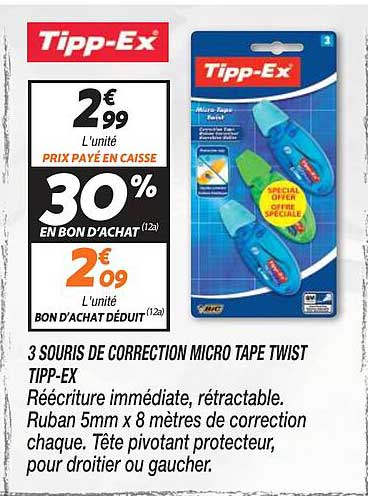 3 souris de correction micro tape twist tipp-ex