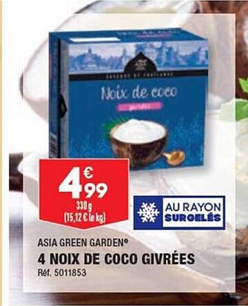 4 noix de coco givrées asia green garden