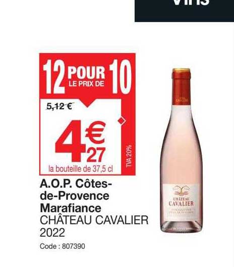a.o.p. côtes-de-provence marafiance château cavalier 2022