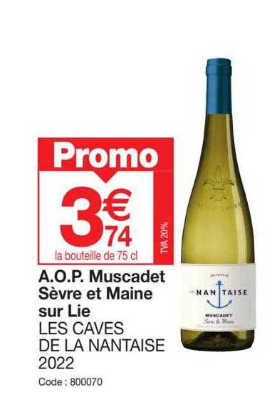 a.o.p. muscadet sèvre et maine sur lie les caves de la nantaise 2022