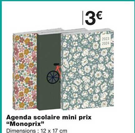 Agenda Scolaire Mini Prix "monoprix"