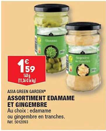 assortiment edamame et gingembre asia green garden