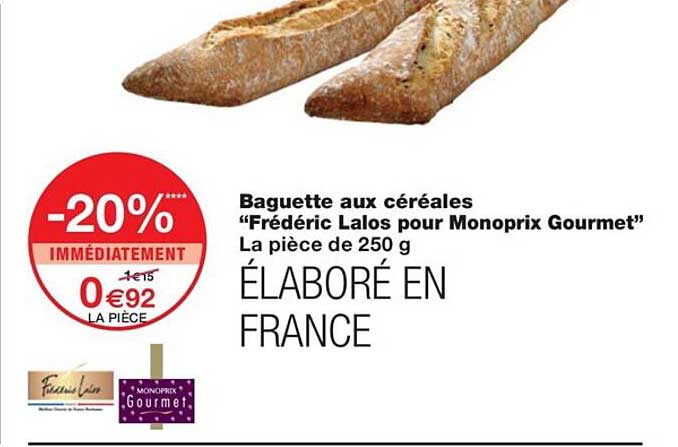 baguette aux céréales "frédéric lalos pour monoprix gourmet"