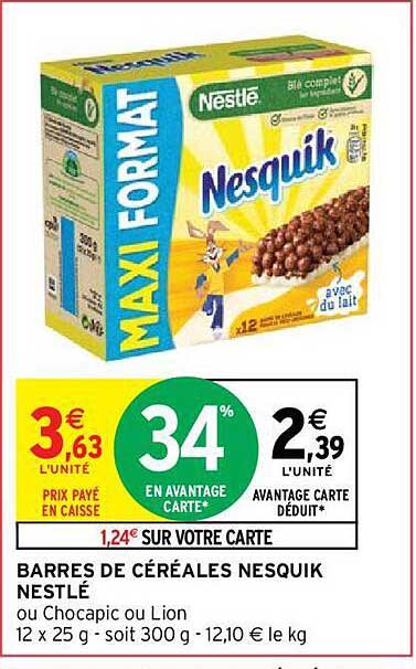 Barres De Céréales Nesquik Nestlé