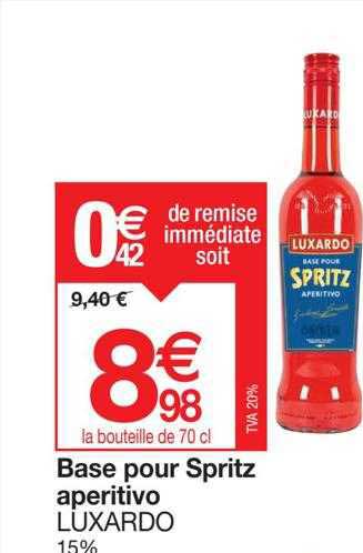 base pour spritz aperitivo luxardo