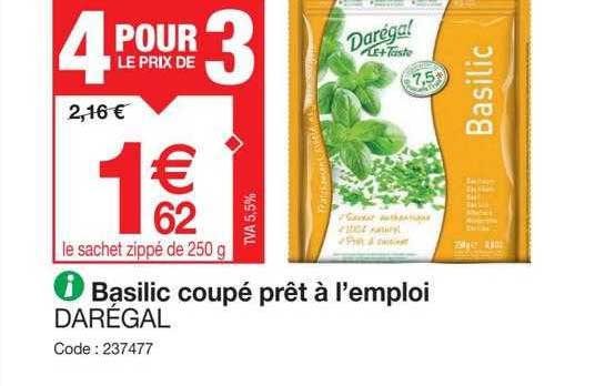 basilic coupé prêt à l'emploi darégal