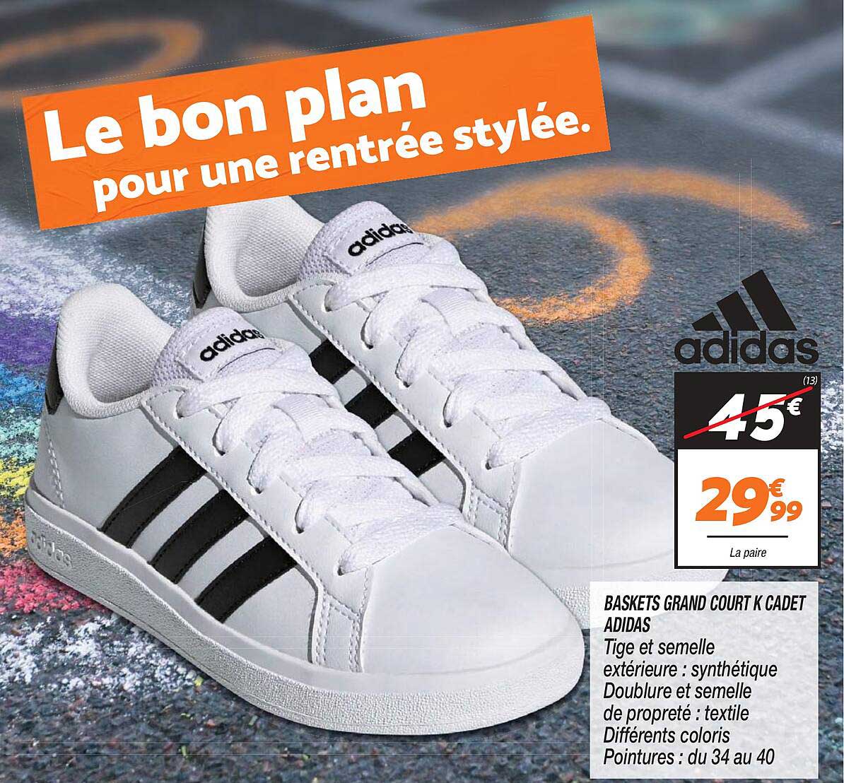 baskets grand court k cadet adidas