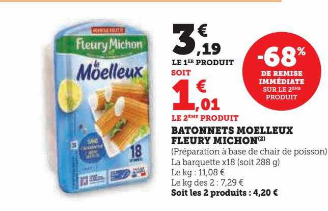 bâtonnets moelleux fleury michon