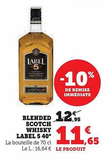 Blended Scotch Whisky Label 5 40°