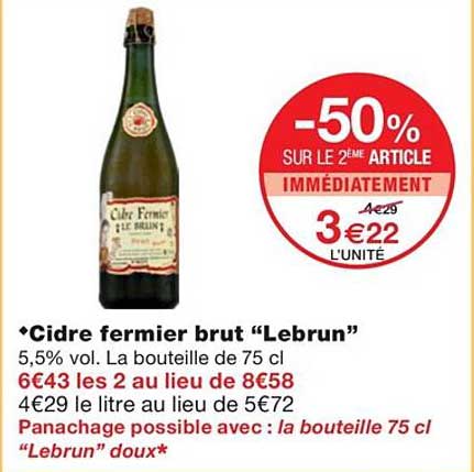 Cidre Fermier Brut "lebrun"