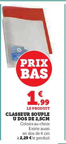 Classeur Souple U Dos De 2,5 Cm