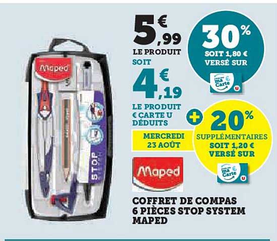 Coffret De Compas 6 Pièces Stop System Maped