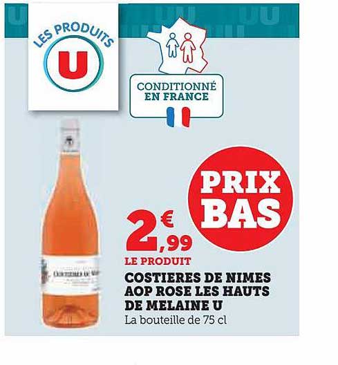 Costières De Nîmes Aop Rosé Les Hauts De Melaine U