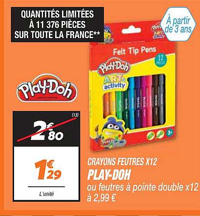 crayons feutres x 12 play-doh