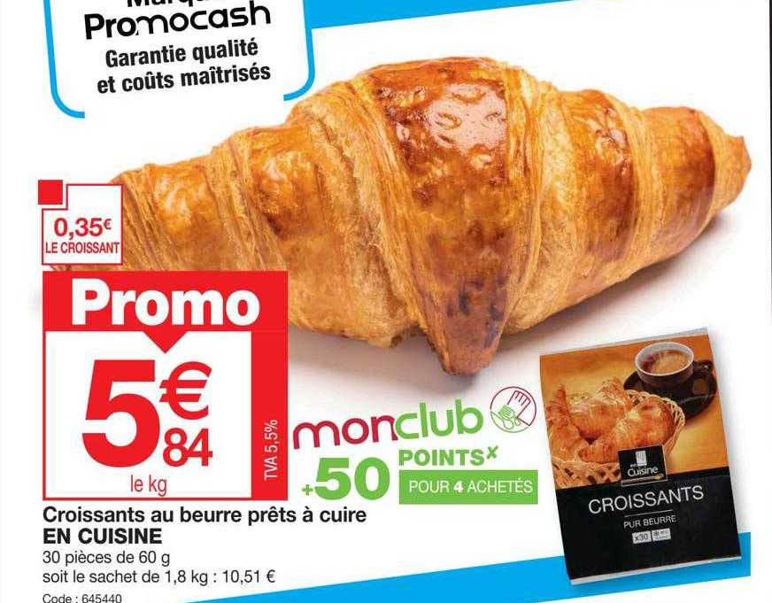 croissants au beurre prêts à cuire en cuisine