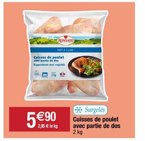 cuisses de poulet avec partie de dos