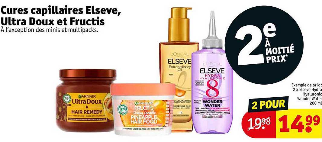 cures capillaires elsève, ultra doux et fructis
