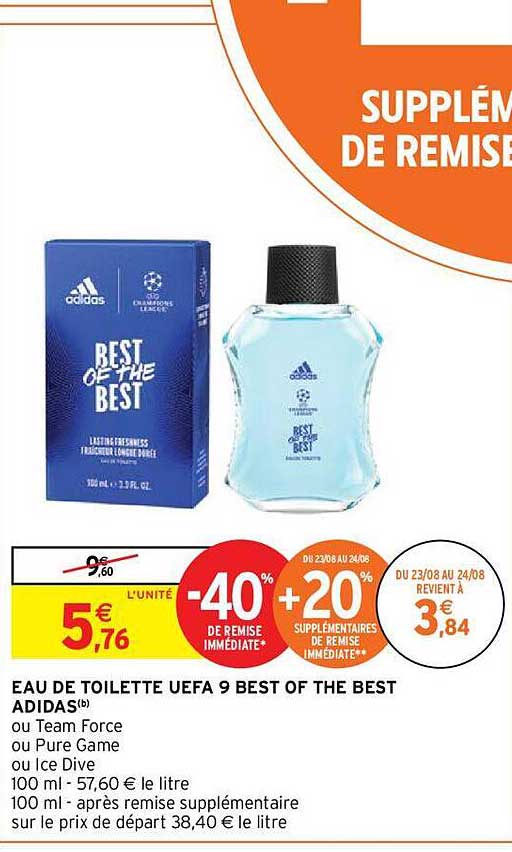 Eau De Toilette Uefa 9 Best Of The Best Adidas