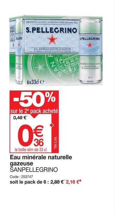 eau minérale naturelle gazeuse san pellegrino