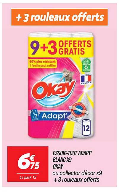 essuie-tout adapt' blanc x9 okay