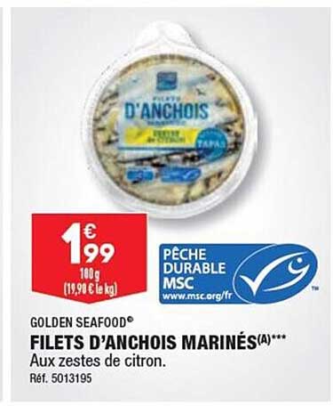 filets d'anchois marinés golden seafood