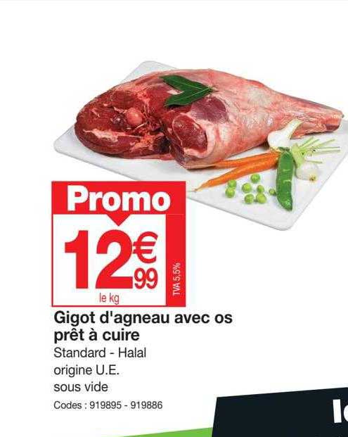gigot d'agneau avec os prêt à cuire