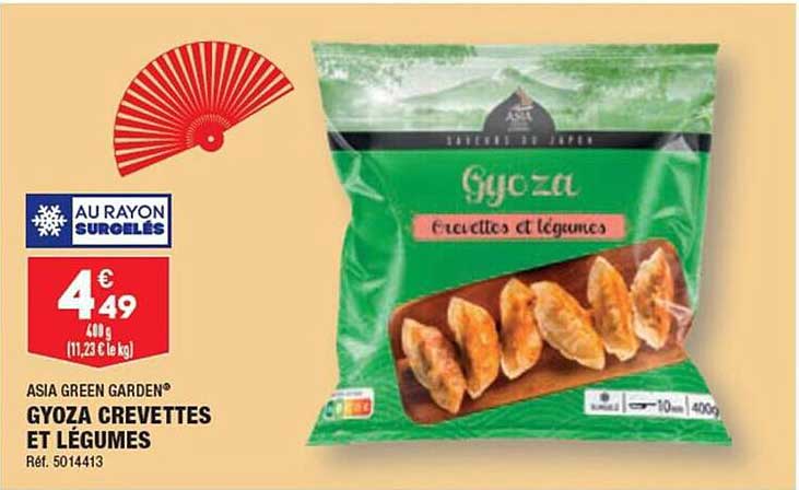 gyoza crevettes et légumes asia green garden