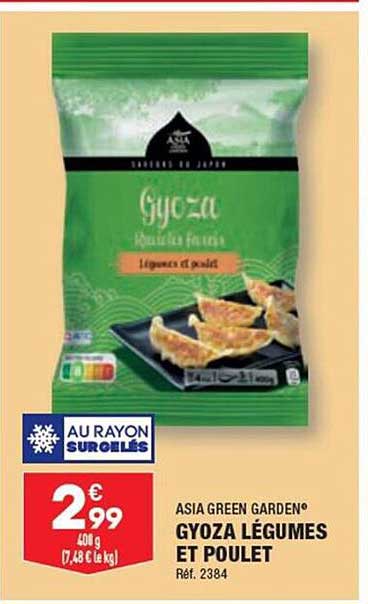 gyoza légumes et poulet asia green garden